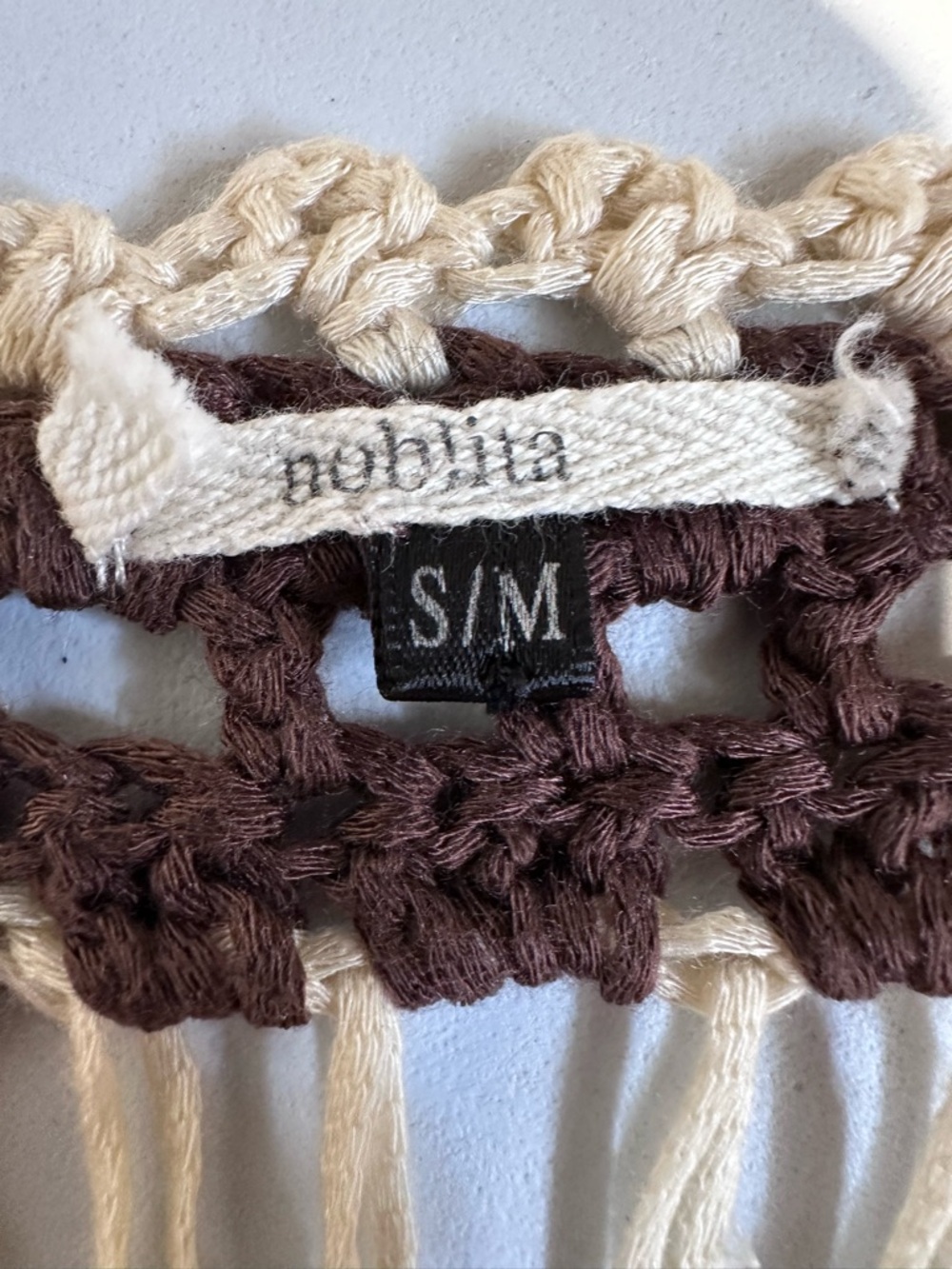 NOBLITA Crochet Fringe Duster Boho Festival Southwestern Open Knit - Picture 5 of 7
